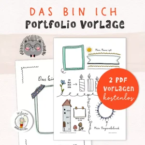 Portfolio Kindergarten 2 Vorlagen zum Ausdrucken DAS BIN ICH kostenlos PDF [Digital]
