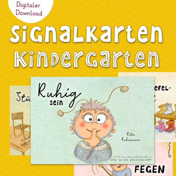 Signalkarten zum Ausdrucken für den Kindergarten Kita Wilma Wochenwurm