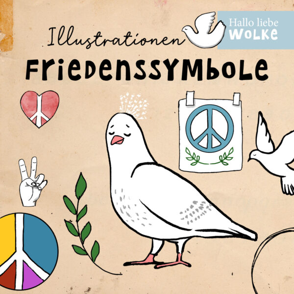 Cliparts Grafiken Illustrationen Friedenstaube Frieden Peace Taube Fritzi Wilma Wochenwurm Peacezeichen Friedenssymbole Kopie