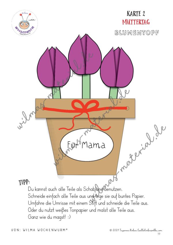Basteln am Muttertag Blumen Karten von Susanne Bohne Seite 19