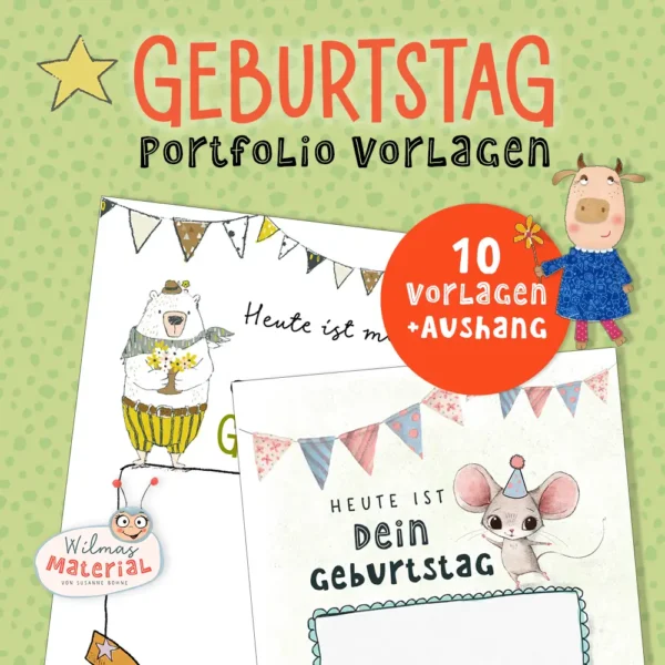Portfolio Geburtstag kreative portfolio ideen kindergarten von Wilma Wochenwurm Geburtstagsseite