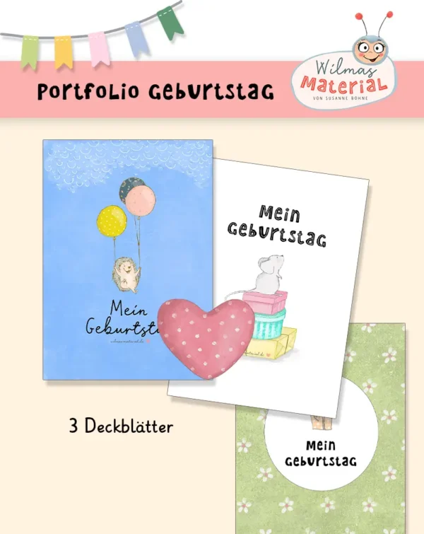 Portfolio Geburtstag kreative portfolio ideen kindergarten von Wilma Wochenwurm Geburtstagsseite portfolio-vorlage download