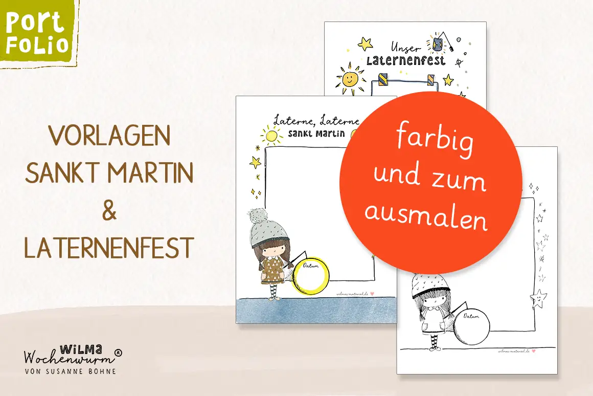 Sankt Martin Portfolio Vorlage Laternenfest Kindergarten Kita Wilmas Material
