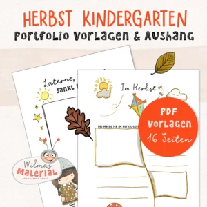 portfolio kindergarten pdf Herbstprojekt Kita Krippe Portfolio Herbst Wilma Wochenwurm Wilmas Material Kopie