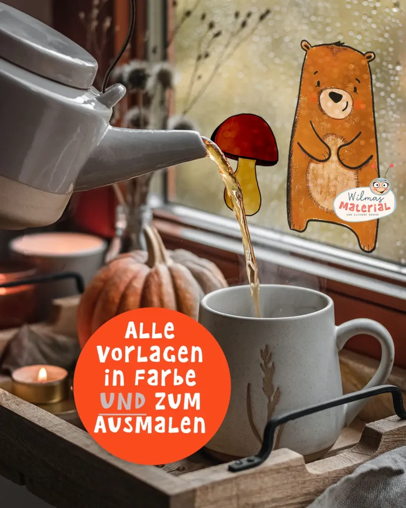 Fensterbilder Herbst Vorlagen Ausmalbilder Malvorlagen Wilmas Material Wilma Wochenwurm