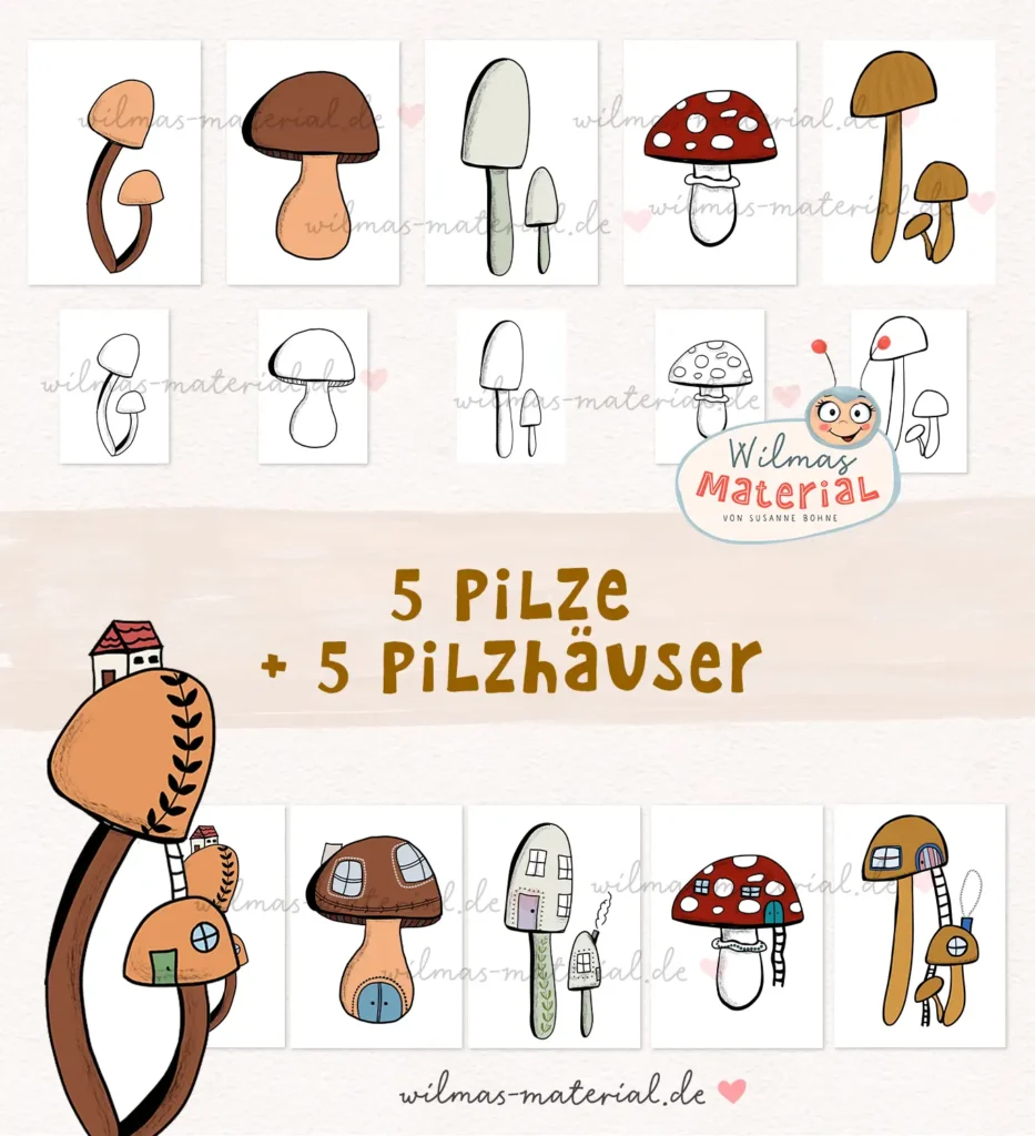 Pilze Herbst Ausmalbild Fensterbilder Fensterbild Herbst Vorlage ausdrucken kostenlos