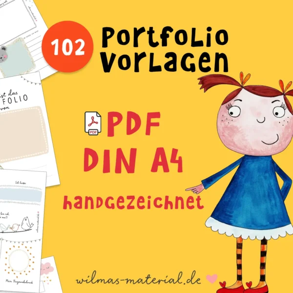 Portfolio Vorlagen Download PDF Das bin ich alles ueber mich Portfolio Paket Kita Krippe Kindergarten Wilmas Material