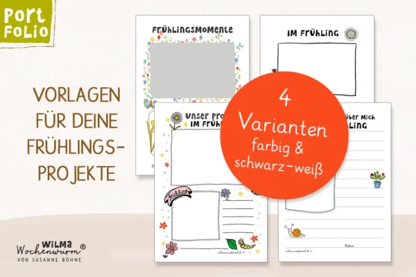 Portfolio Frühling Kindergarten Kita Portfolio-Vorlagen Download Wilmas Material Kopie