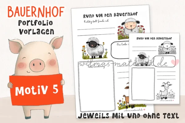 Projekt Bauernhof Kindergarten Portfoliovorlagen Kita Lernbauernhof Wilmas Material Wilma Wochenwurm