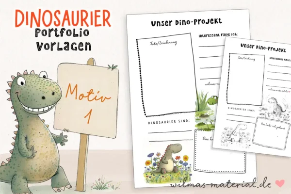 Kindergarten Portfolio Vorlagen Kita Dinosaurier Vorlagen Wilmas Material Dinosaurier Motive Vorlagen