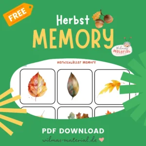 Memory Spiel kostenlos für den Herbst im Kindergarten