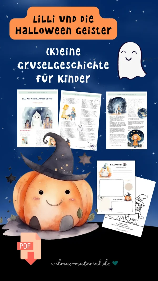 Lilli und die Halloween Geister Halloween Geschichte Kita Kindergarten ausdrucken Wilma Wochenwurm