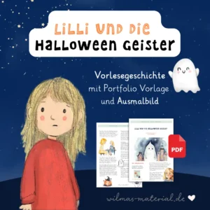Lilli und die Halloween Geister Halloween Geschichte Kita Kindergarten ausdrucken Wilmas Material