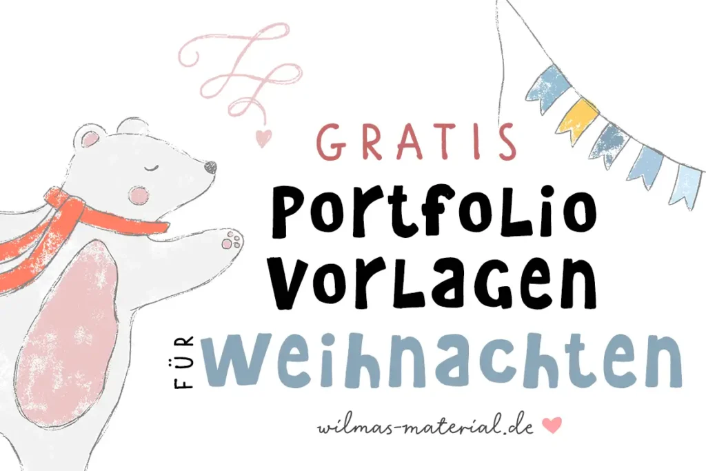 Portfolio Weihnachten Kindergarten kostenlose PDF Portfoliovorlagen Kita Wilmas Material