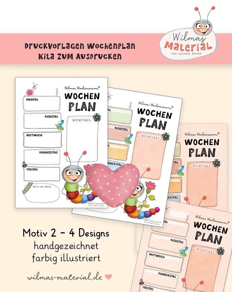 Druckvorlage Wochenplan Vorlage Kita Von Wilma Wochenwurm Druckvorlage Wochenplan Vorlage Kita Von Wilma Wochenwurm