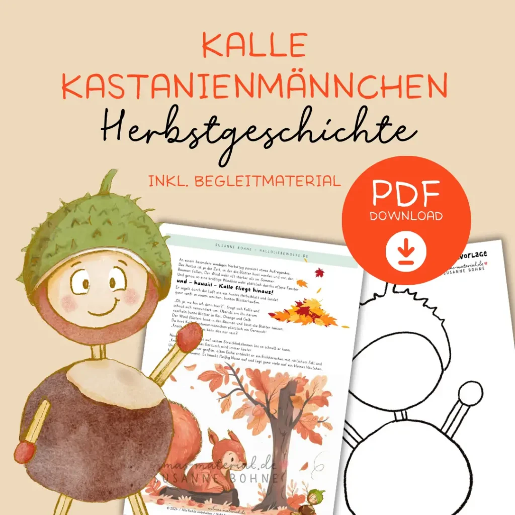 Kalle Kastanienmännchen Herbst im Kindergarten Herbstgeschichte Wilma Wochenwurm Morgenkreis