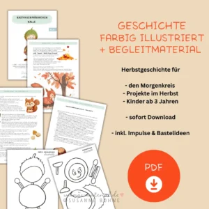 Morgenkreis im Herbst kastanienmännchen basteln Herbst Basteln Kindergarten Herbstgeschichte Kastanien Wilmas Material