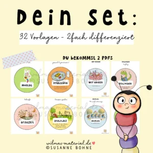 Tagesablauf Kita mit Wilma Wochenwurm Kindergarten Vorlage auf Wilmas Material
