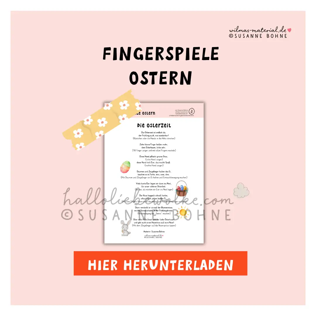 Fingerspiele Ostern kostenlos als PDF von Wilma Wochenwurm