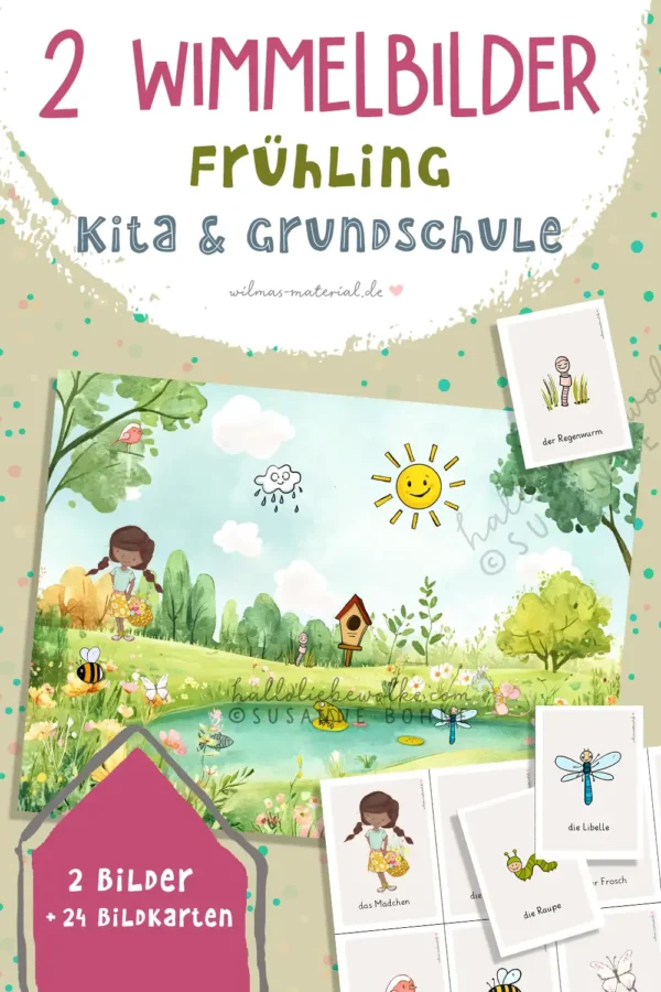 Wimmelbilder einfach Wimmelbilder Frühling mit Bildkarten zur Sprachförderung von Wilmas Material