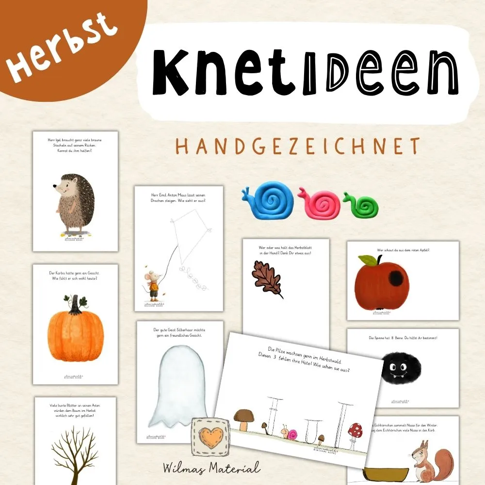 Knet Ideen Knetmatte Montessori Herbst im Kindergarten