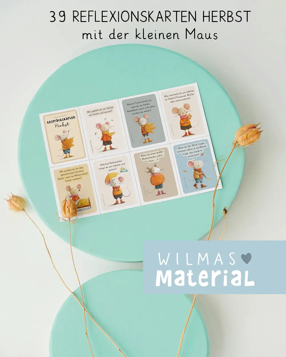 Reflexionskarten Grundschule und Impulskarten Kita für den Herbst von Wilmas Material
