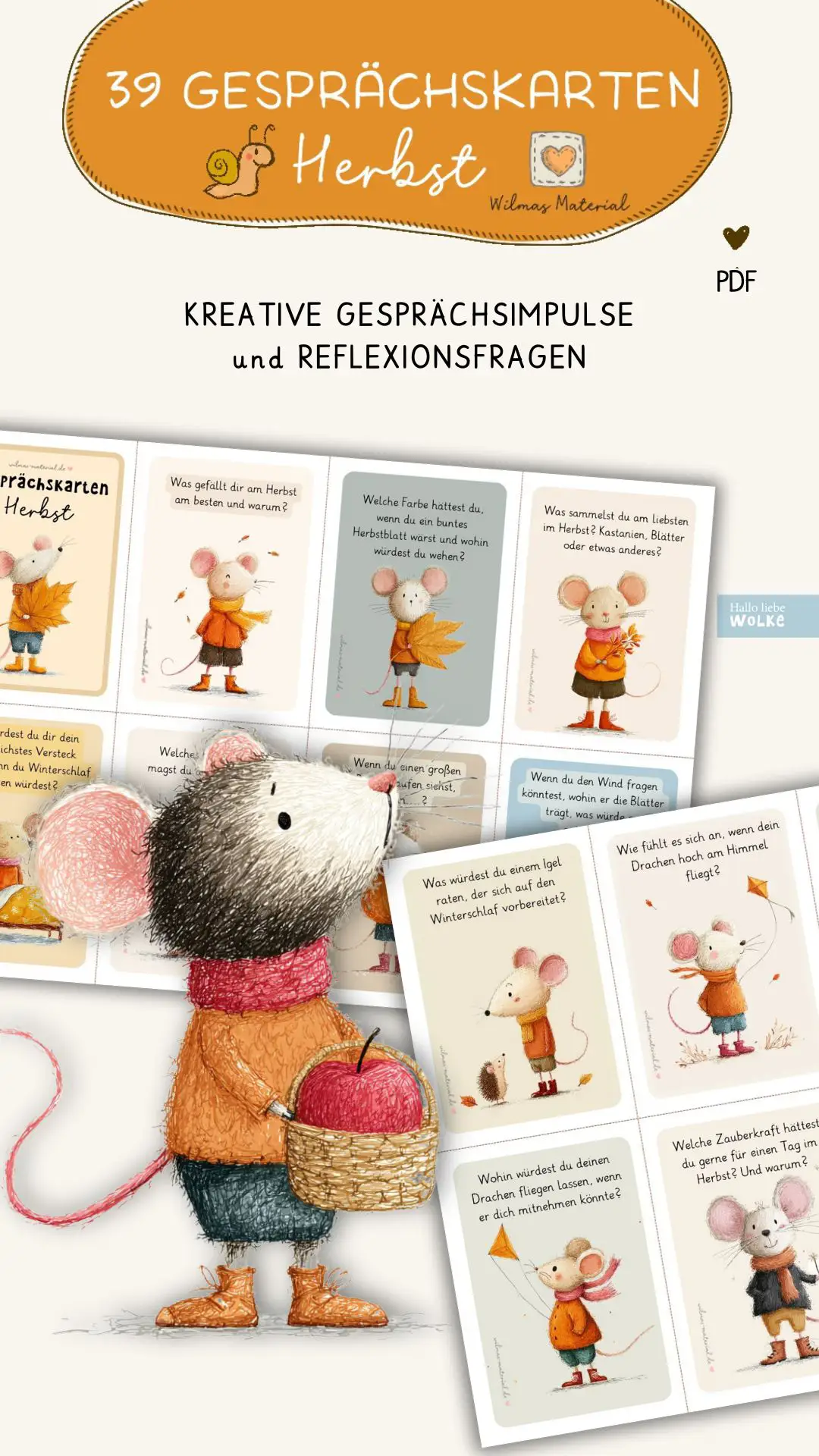 reflexionskarten grundschule erzieher für Gesprächskarten Herbst für Grundschule und Kita von Wilmas Material