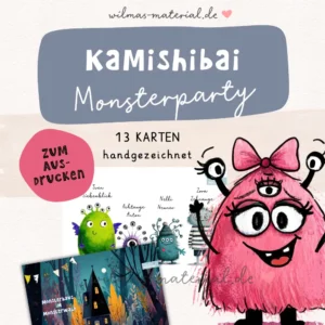 Gefühle mit Kindern erarbeiten - die Monsterparty - Monster im Kindergarten von Wilmas Material