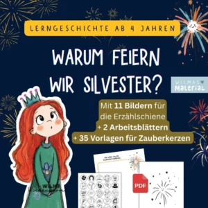 Warum feiern wir Silvester kindgerecht erklärt mit Prinzessin Blaublüte PDF Download mit Silvester Teelicht Botschaften