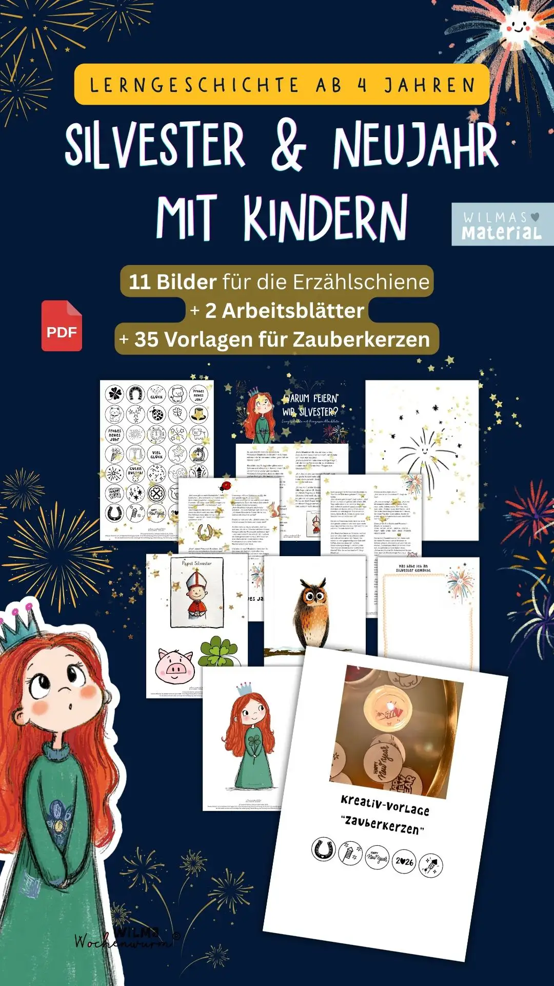 Warum feiern wir Silvester kindgerecht erklärt mit Prinzessin Blaublüte PDF Download - Lerngeschichte