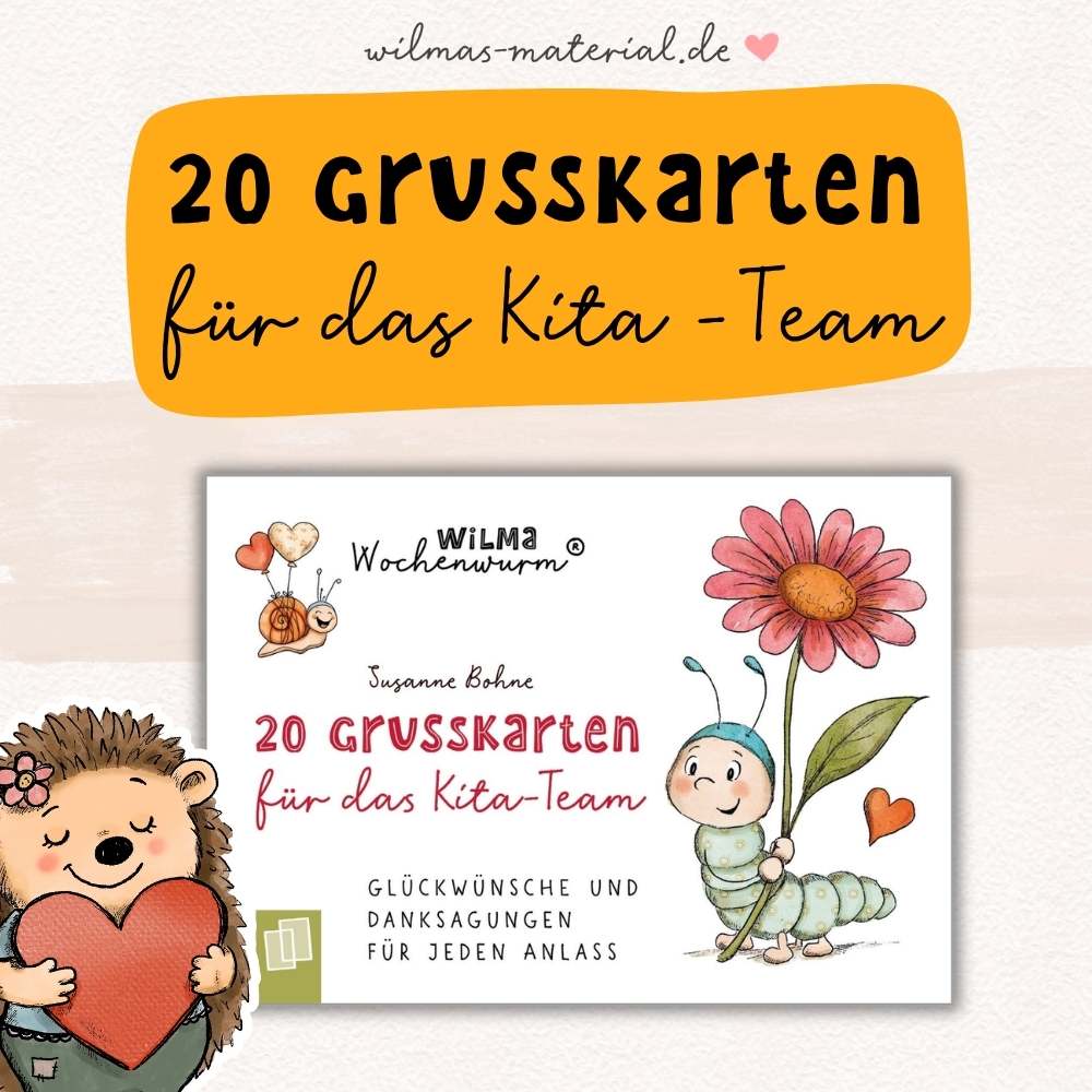 Grußkarten für das Kita-Team Glückwünsche und Danksagungen von Wilma Wochenwurm beim Verlag an der Ruhr