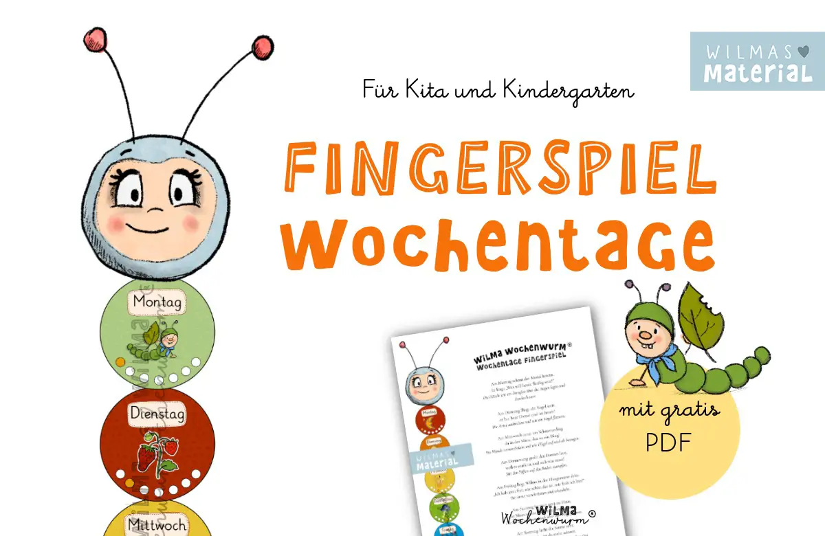 Fingerspiele Wochentage - Wochentage mit Kindern lernen von Wilma Wochenwurm