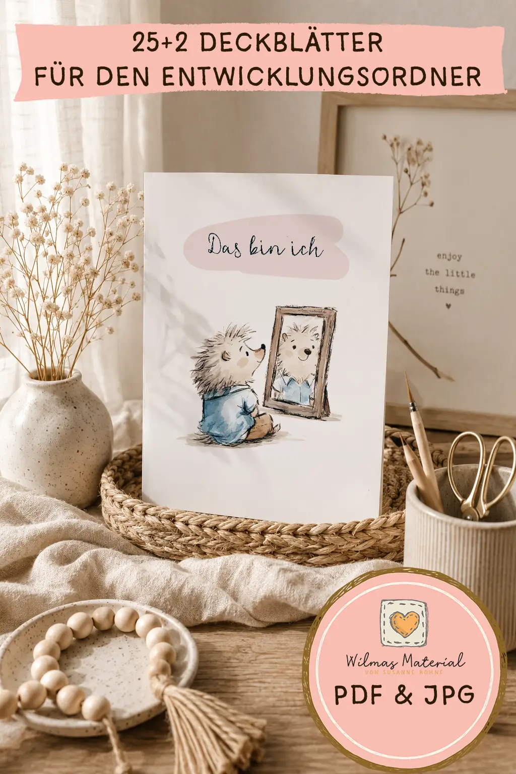 Deckblatt Portfolio Kita von Wilma Wochenwurm Wilmas Material für das Kindergarten Portfolio