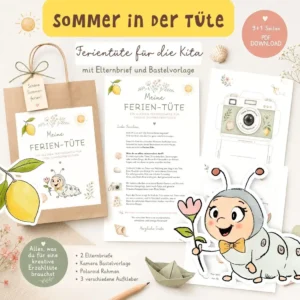 Ferientüte für die Kita Sommer in der Tüte Sprachförderung Sommerferien
