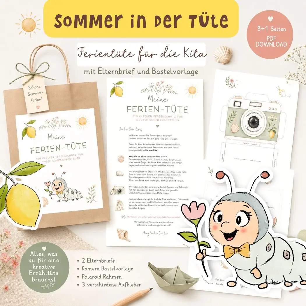 Ferientüte für die Kita Sommer in der Tüte Sprachförderung Sommerferien