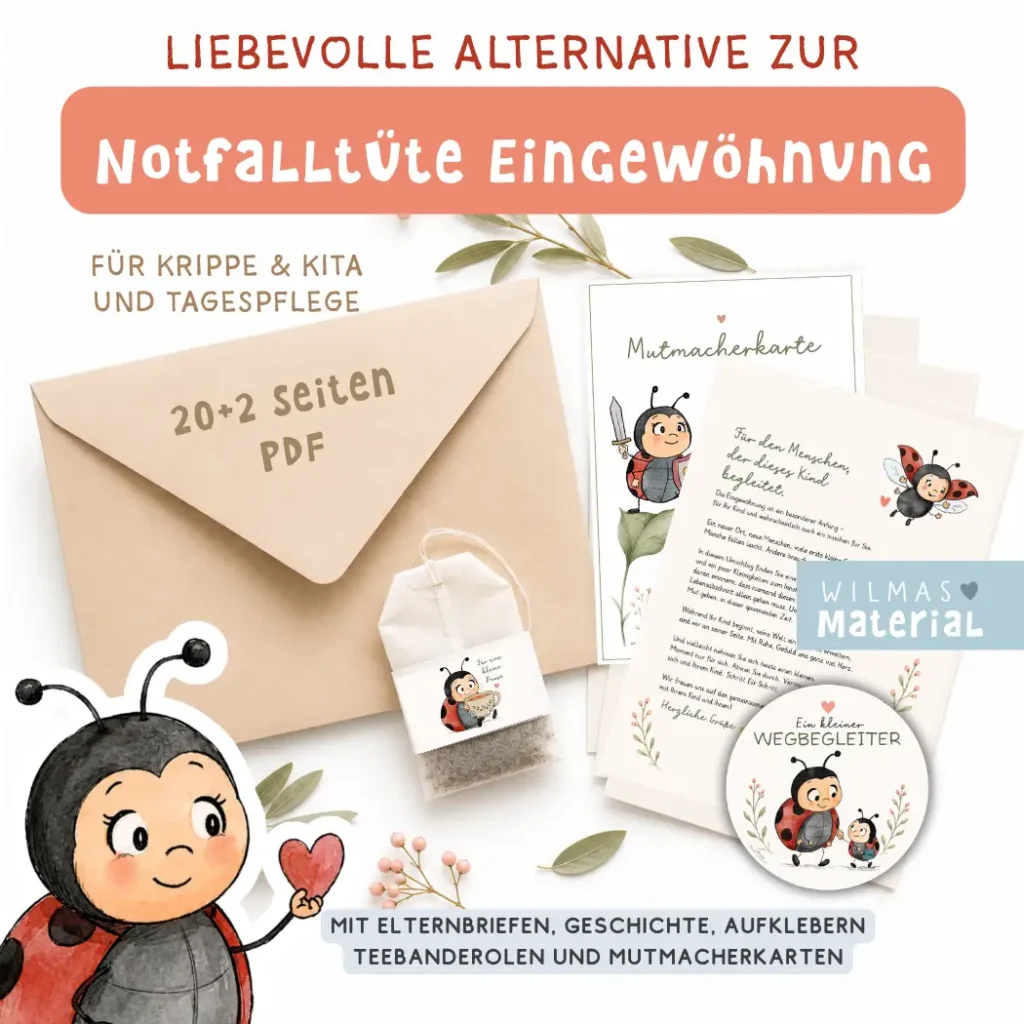 Notfalltüte Eingewöhnung für die Elternarbeit Kita, Krippe und Kindergarten von Wilmas Material