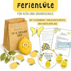 Sommer in der Tüte - Kreative Ferientüte mit Elternbrief, und Bastelvorlage Wilma Wochenwurm