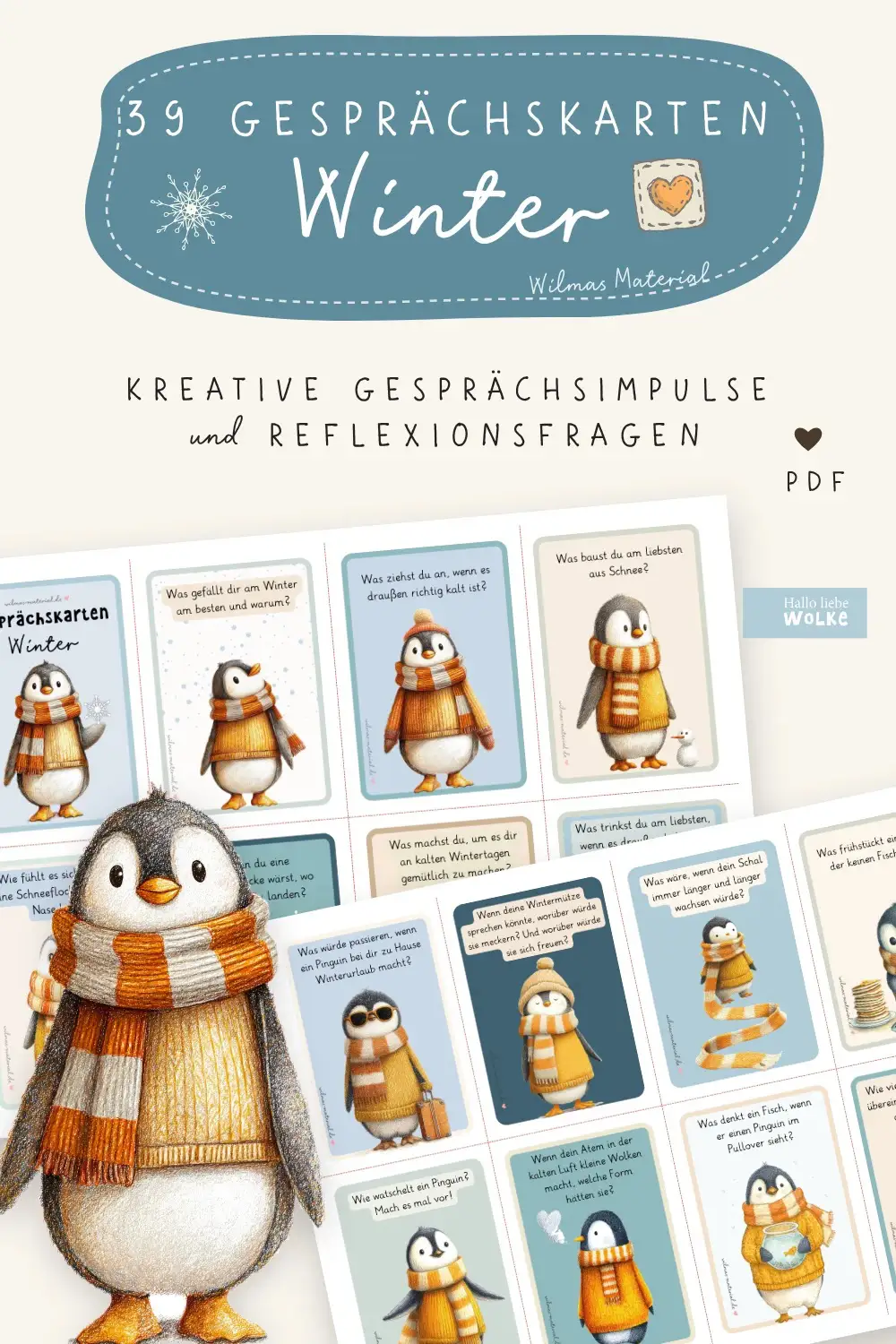 Impulskarten Winter für Grundschule und Kita von Wilmas Material